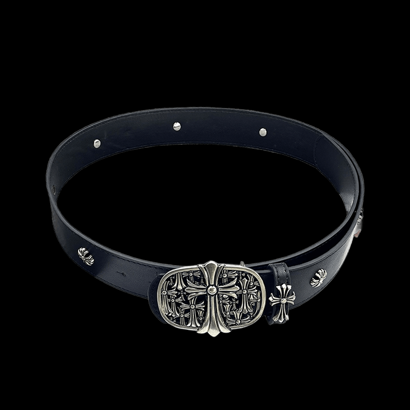 Chrome heart cross with metal crosses