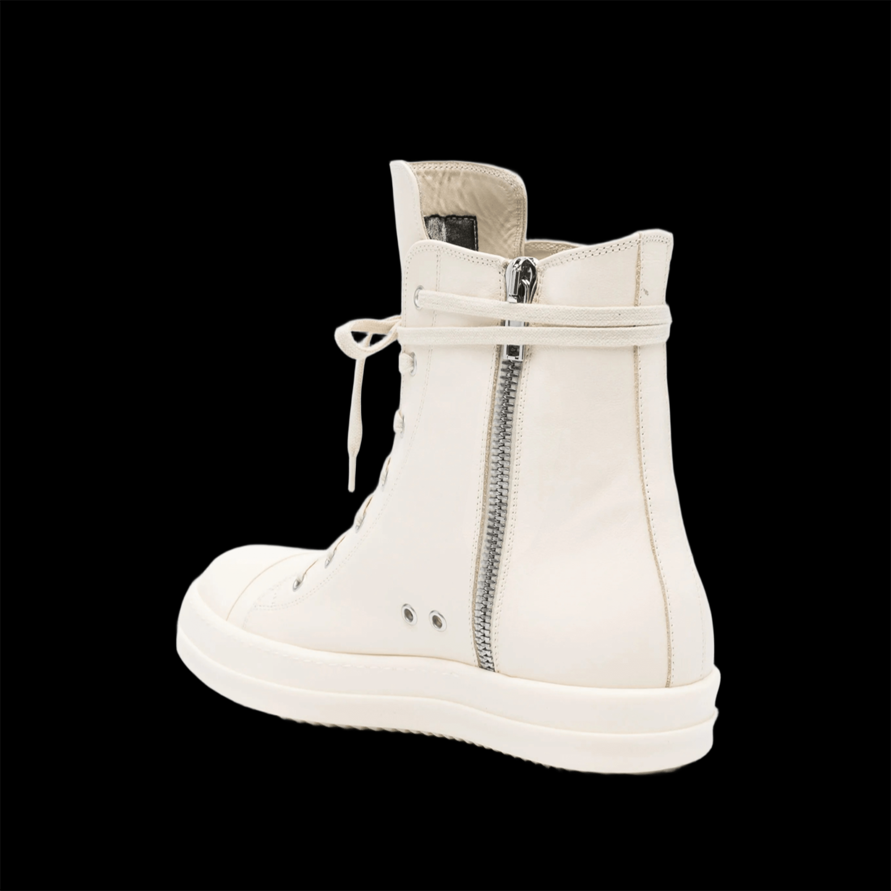 RICK OWENS LEATHER HIGH-TOP WHITE