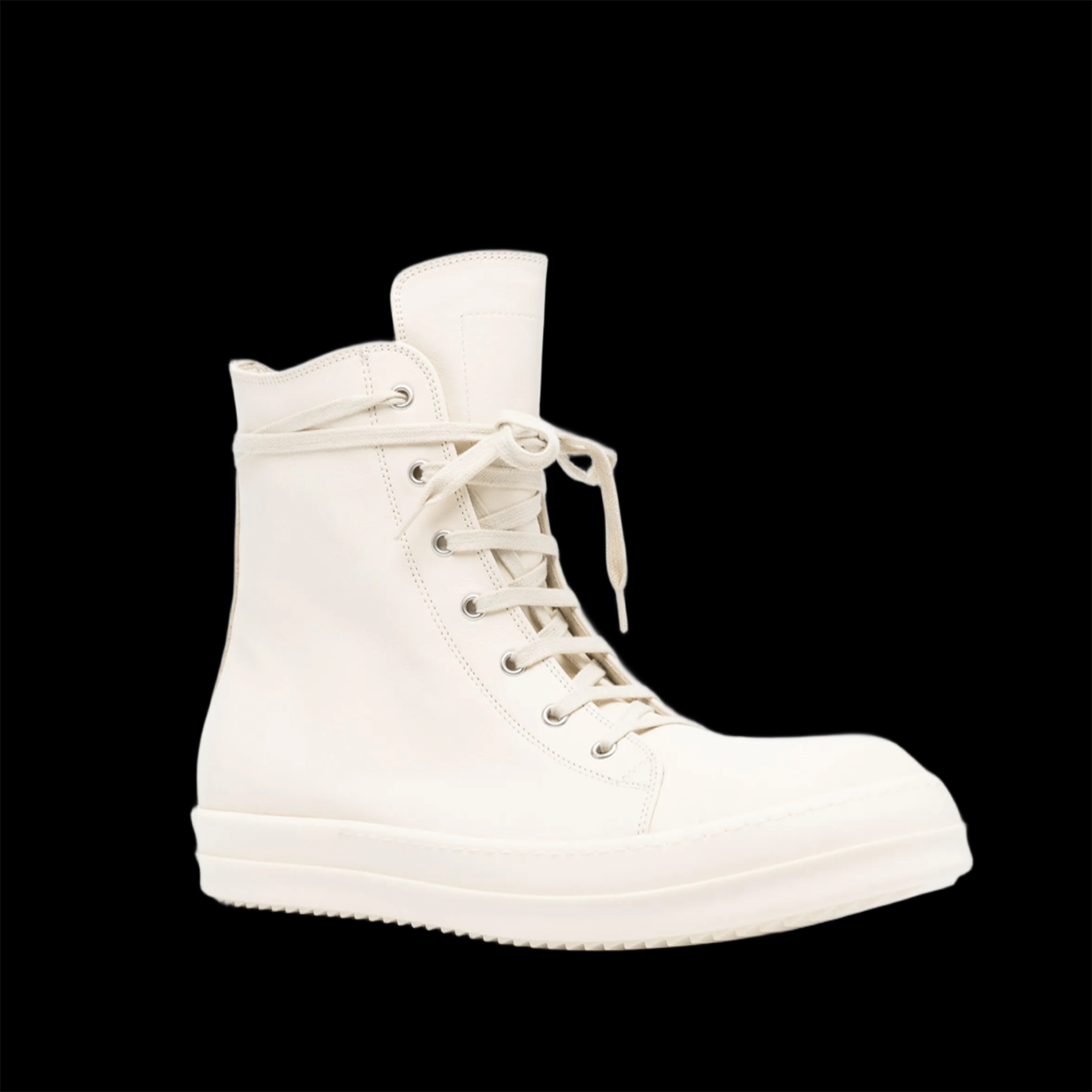 RICK OWENS LEATHER HIGH-TOP WHITE