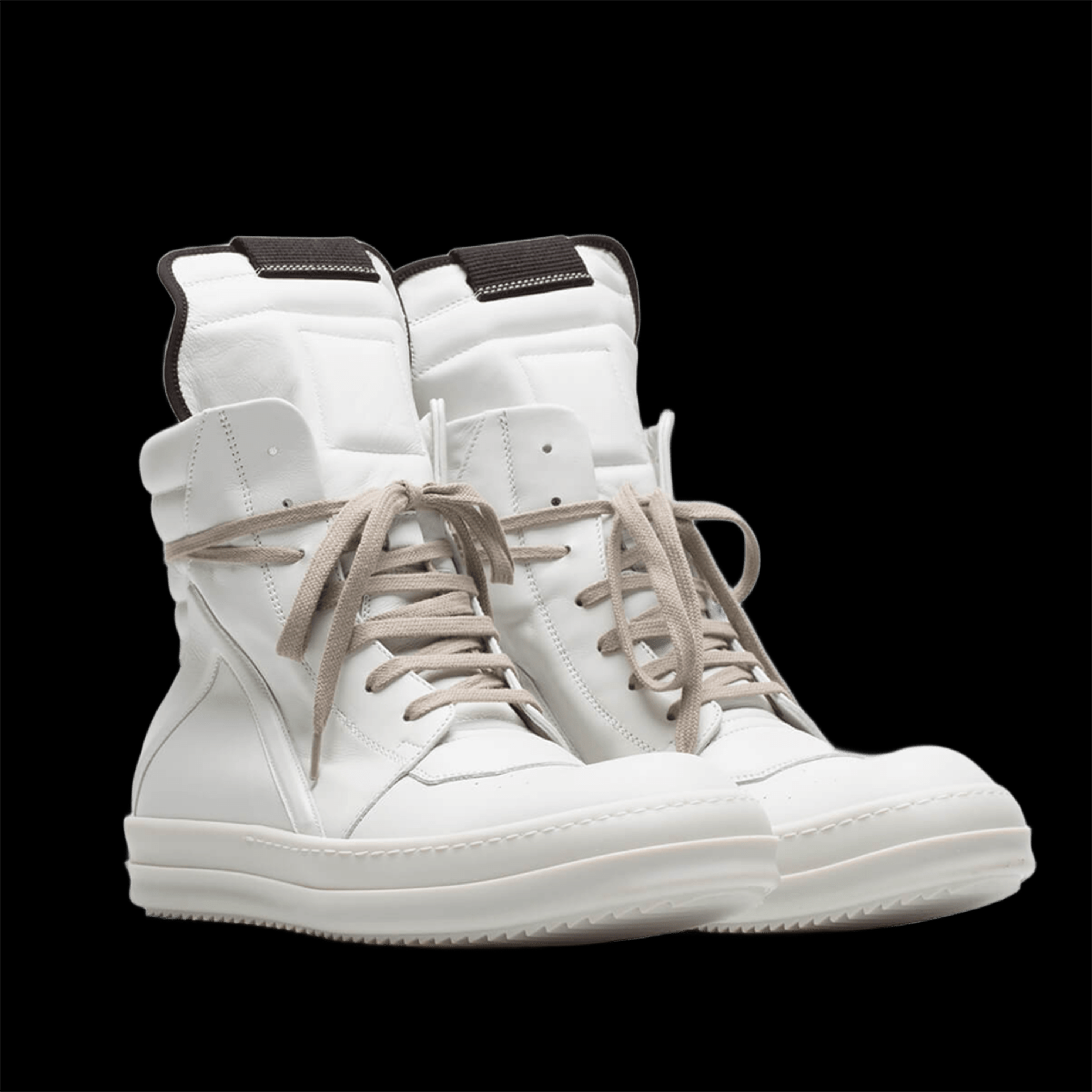 RICK OWENS GEOBASKET WHITE MILK/BROWN