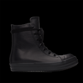 RICK OWENS BLACK LEATHER HIGH-TOP
