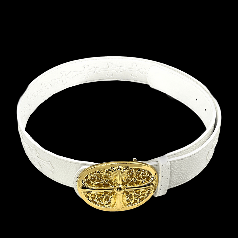 Chrome heart gold middle cross/white