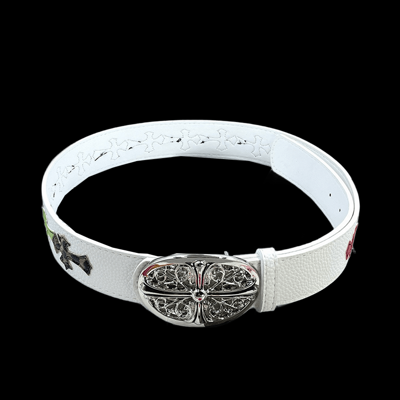 Chrome heart middle cross white/ multi color