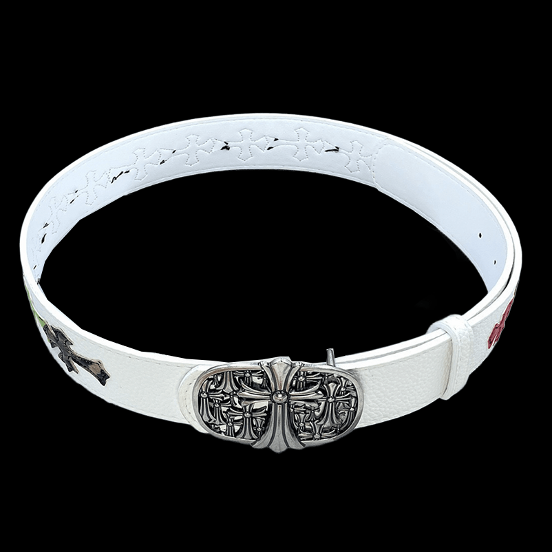 Chrome heart cross white/ multi color