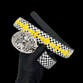 Chrome heart middle cross black white/yellow