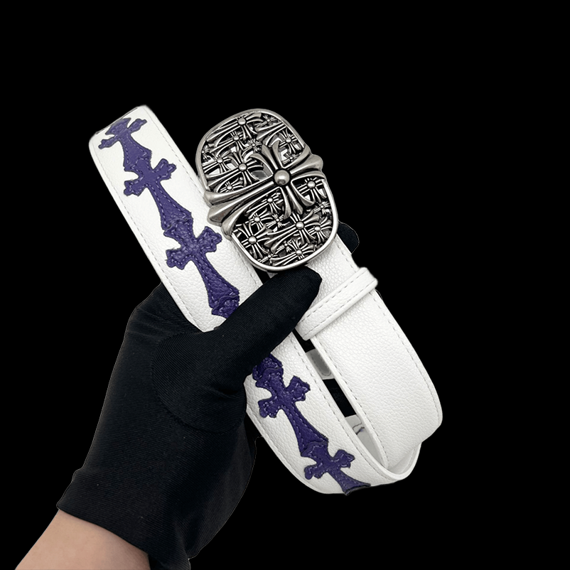 Chrome heart cross white/purple