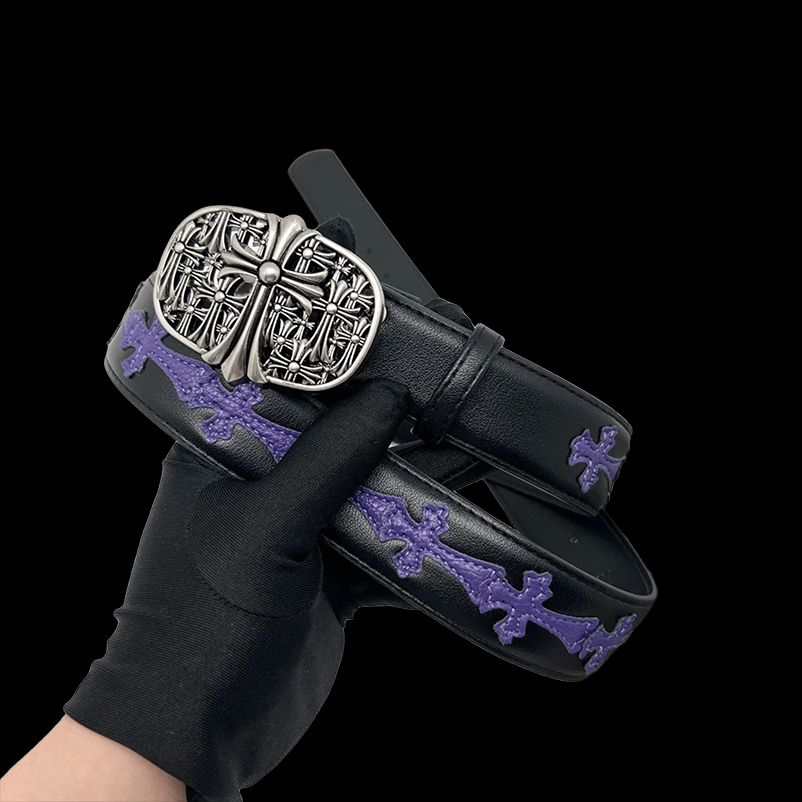 Chrome heart cross black/purple