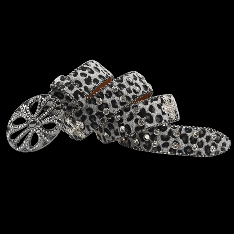 Chrome heart middle cross Pavé Diamonds gray