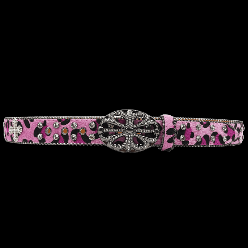 Chrome heart middle cross Pavé Diamonds pink