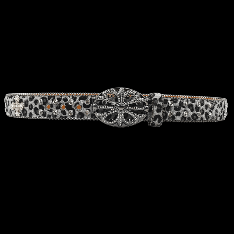Chrome heart middle cross Pavé Diamonds gray