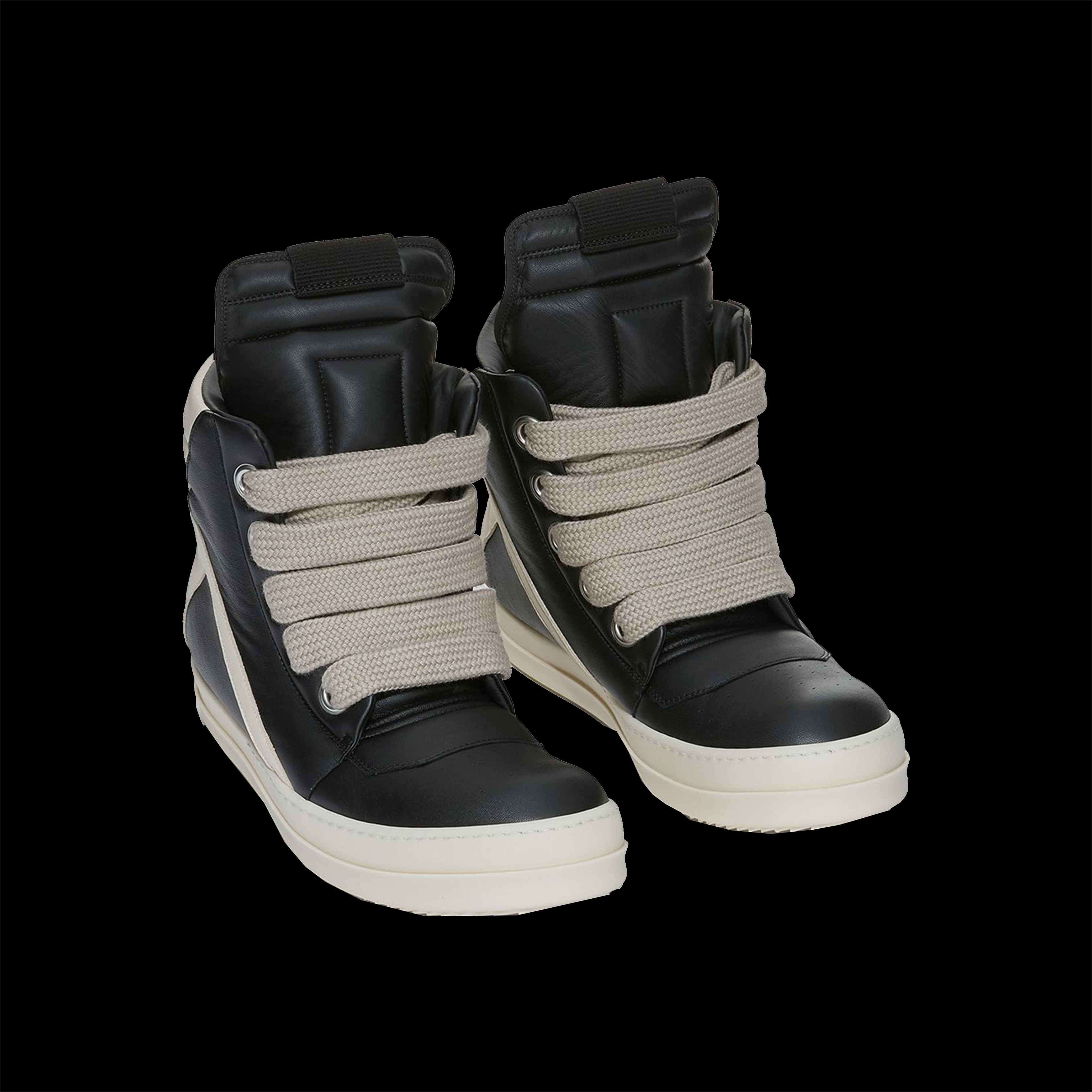Rick Owens GeoBasket Oversized Eylet Black - White