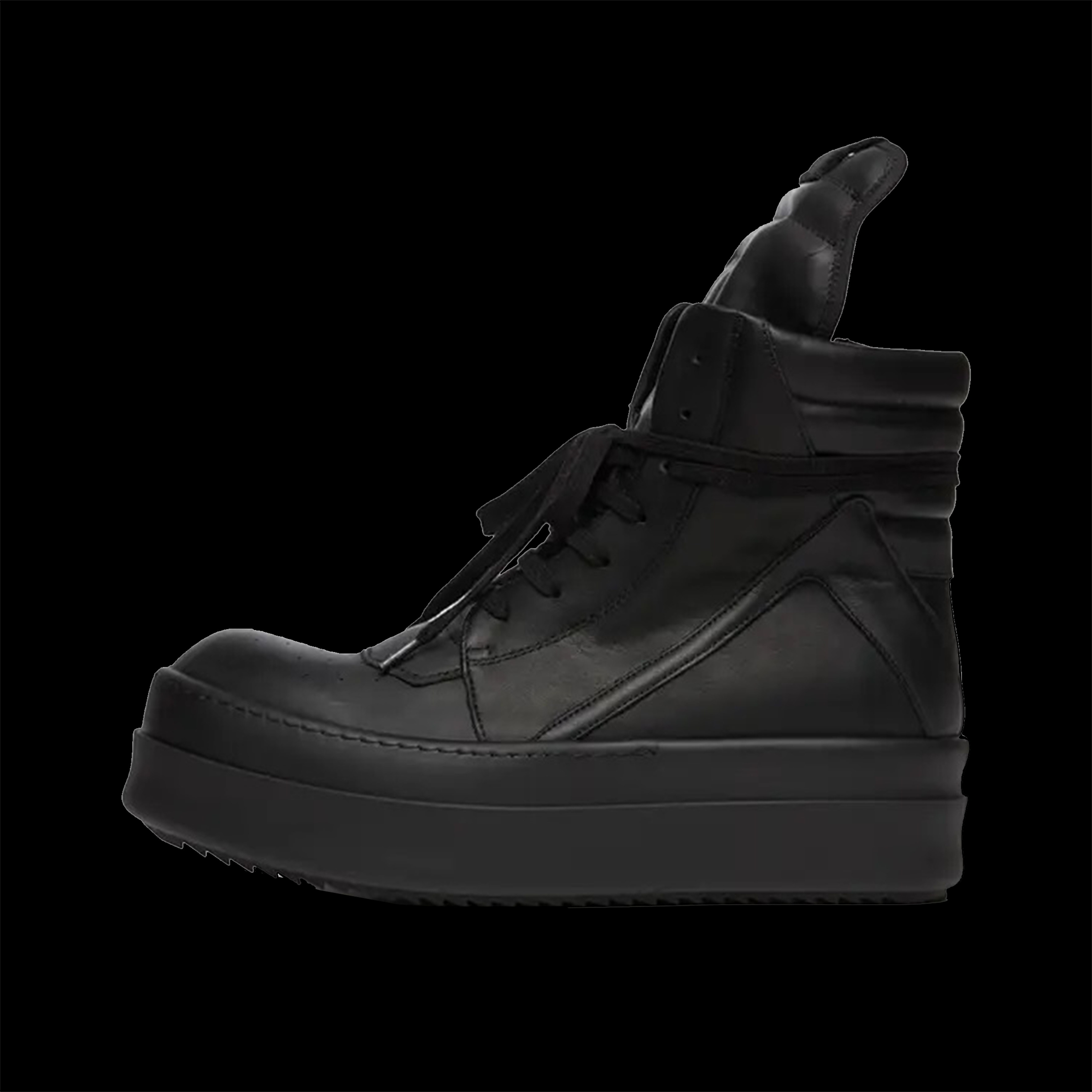 Rick Owens Geobasket Leather Shoes - Black