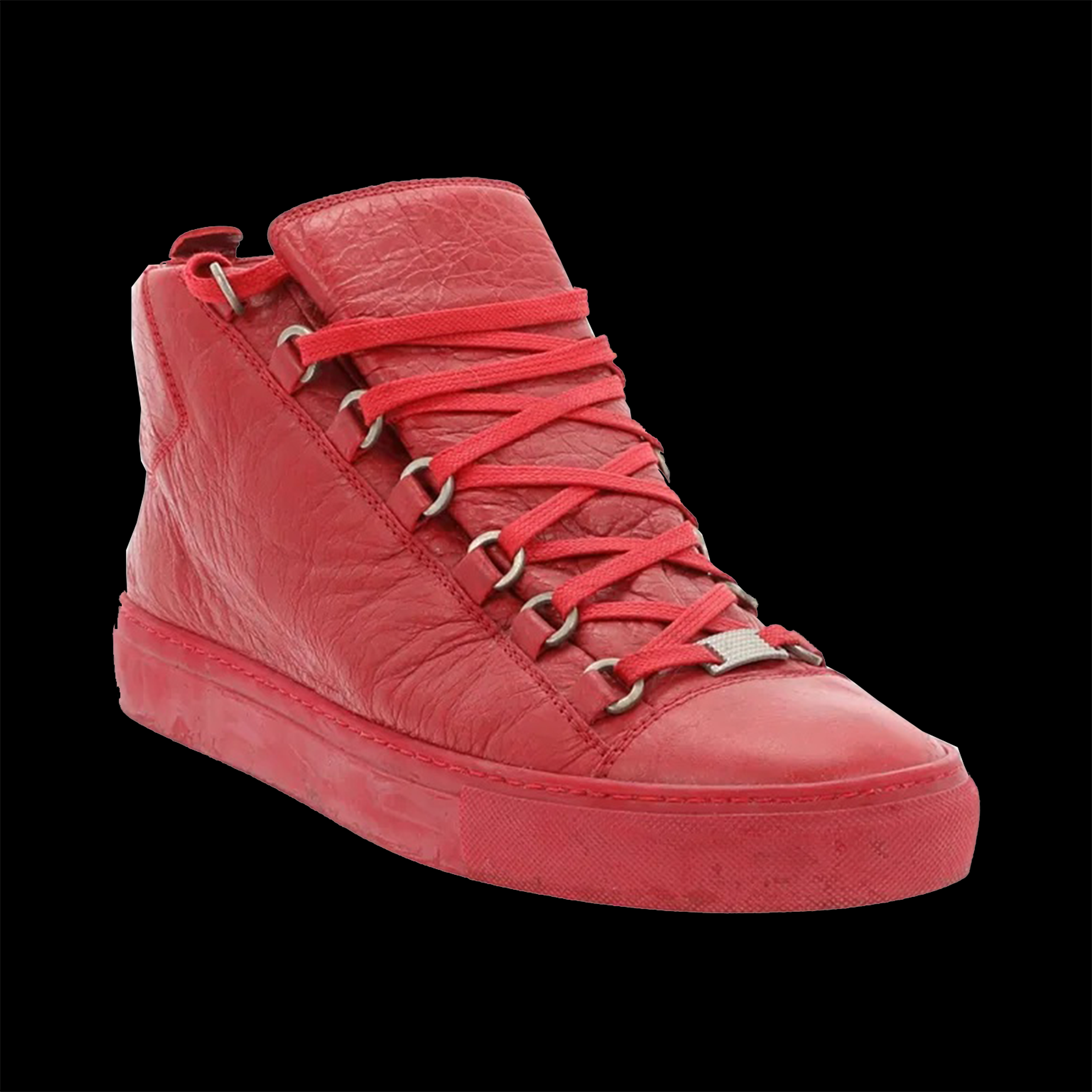 Balenciaga Arena High Sneakers in Red Leather