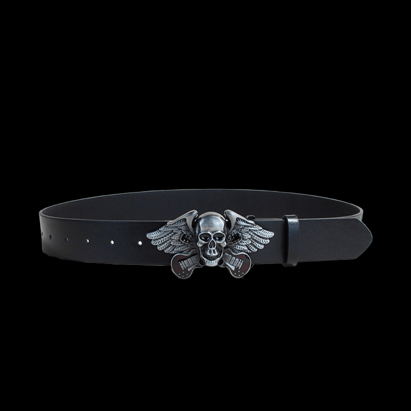 Biker leather belt